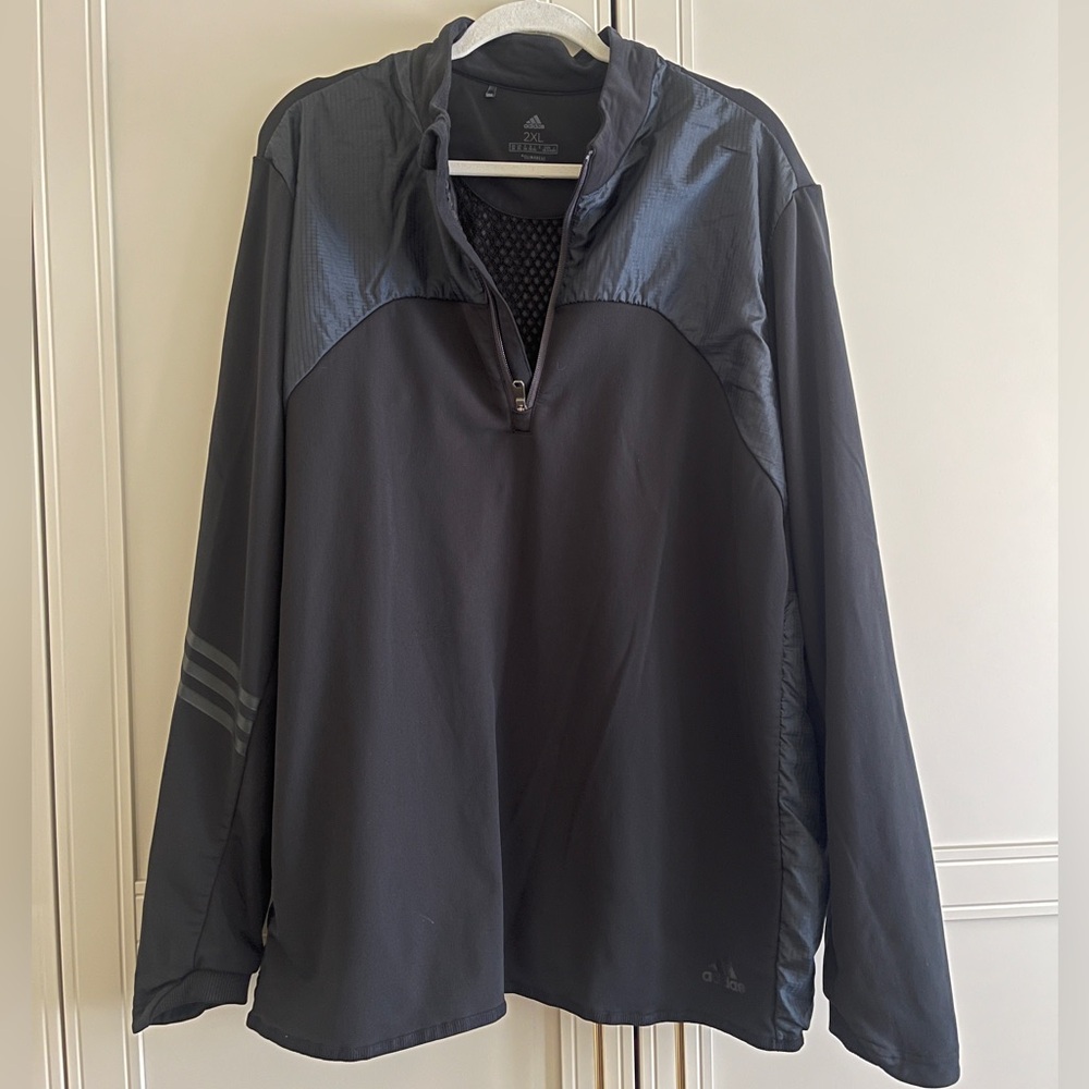 Adidas Men Climaheat Thermal Black Pullover 1/4 Zip. Size 2XL.